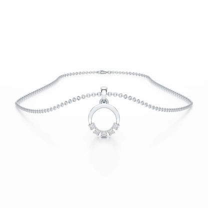 Aura Elegance Silver Pendant - White Gold - Image 3