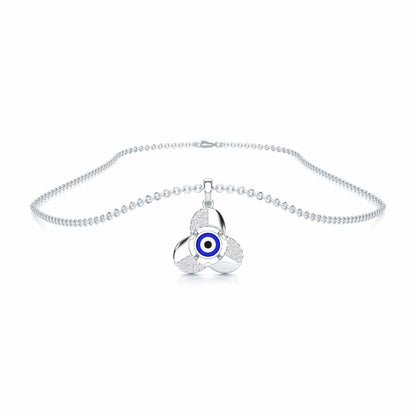 Eye of Fortitude Silver Pendant - White Gold - Image 3