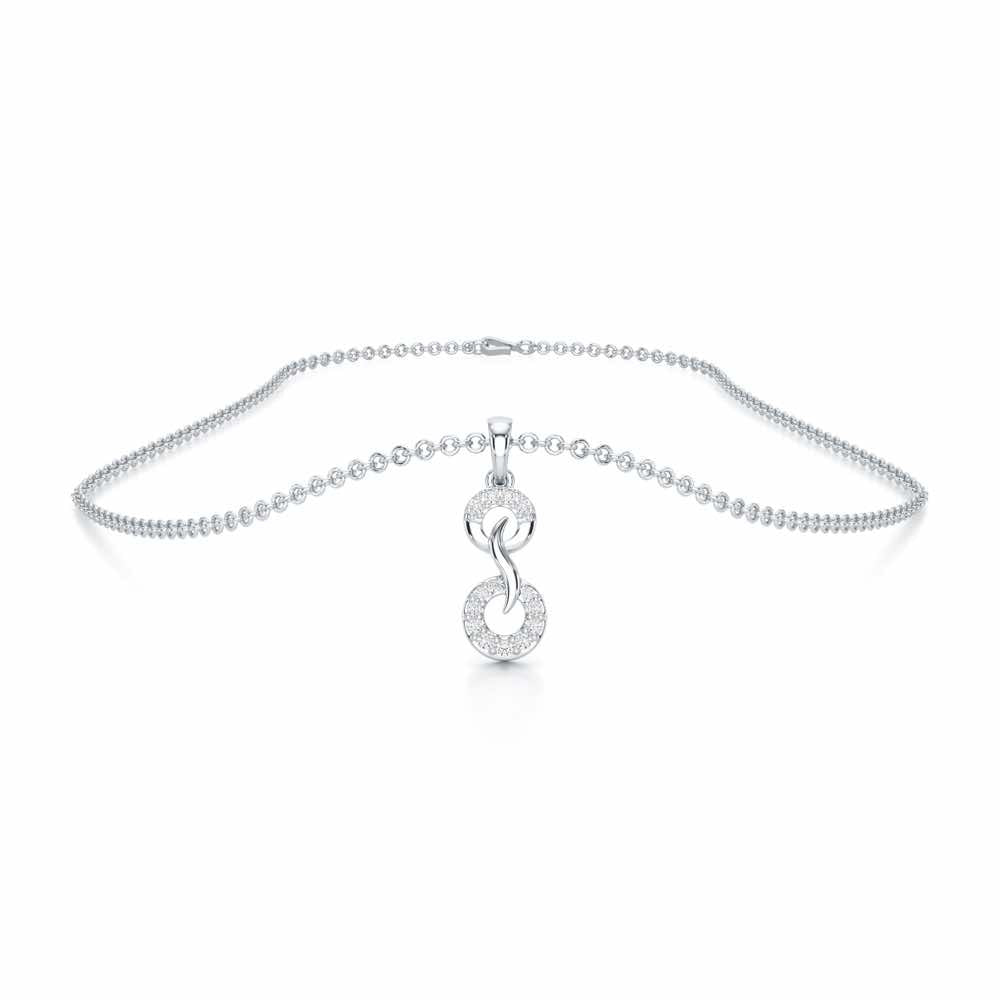 Delicate Halos Silver Pendant - White Gold - Image 3