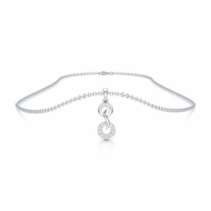 Delicate Halos Silver Pendant - White Gold - Image 3