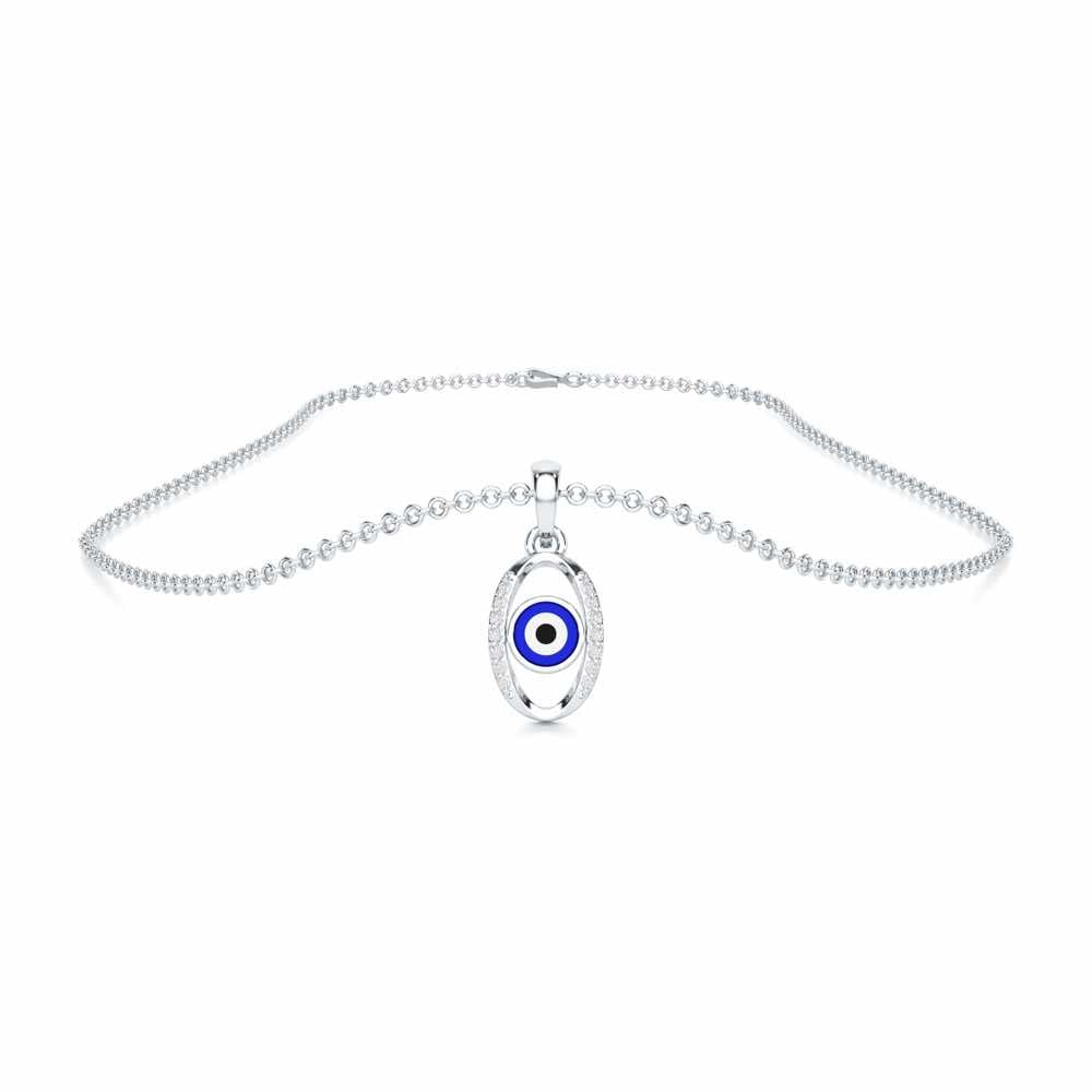 Divine Watcher Silver Pendant - White Gold - Image 3
