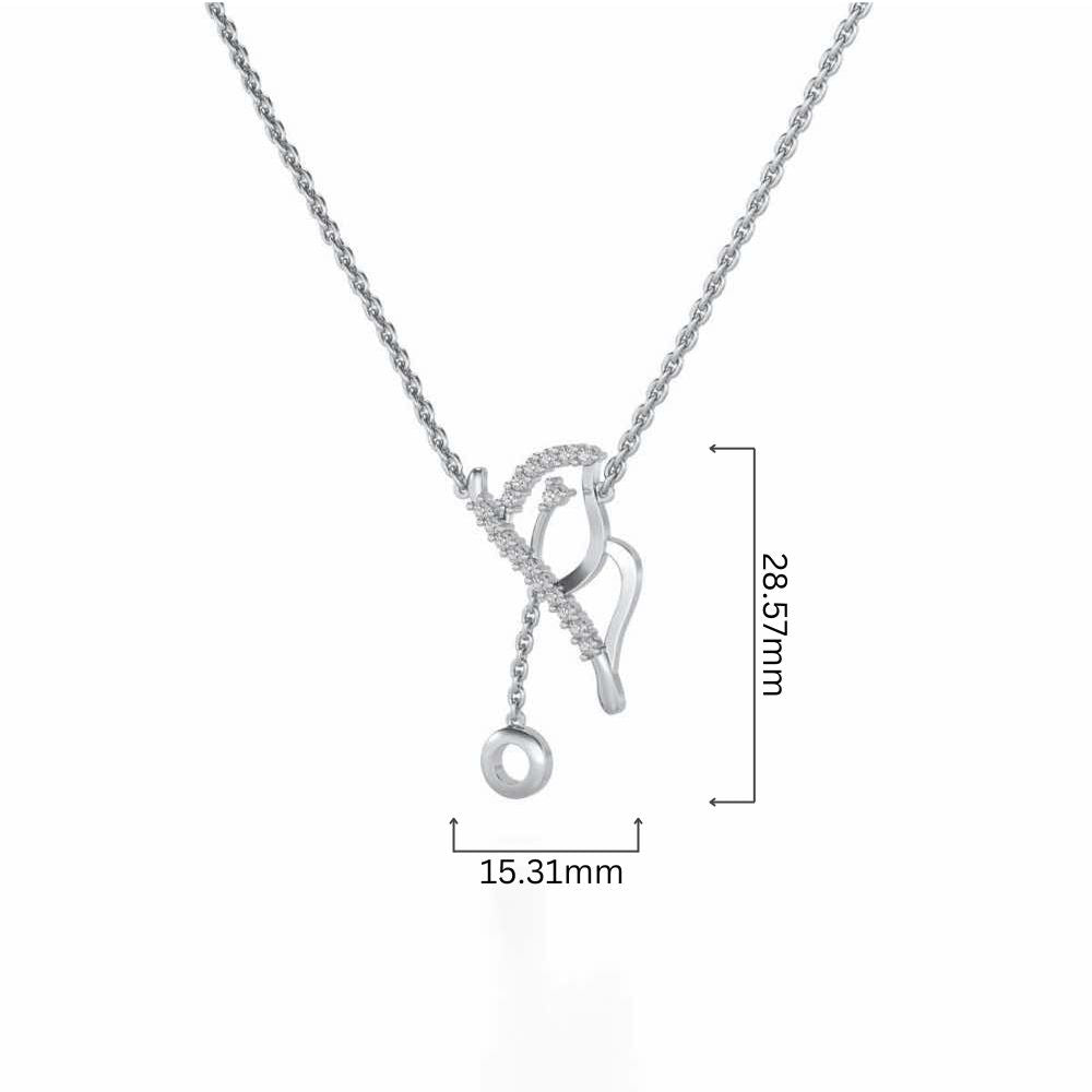 Titli Silver Pendant - White Gold - Image 4