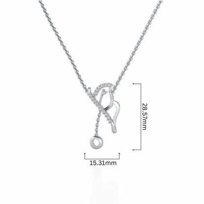 Titli Silver Pendant - White Gold - Image 4