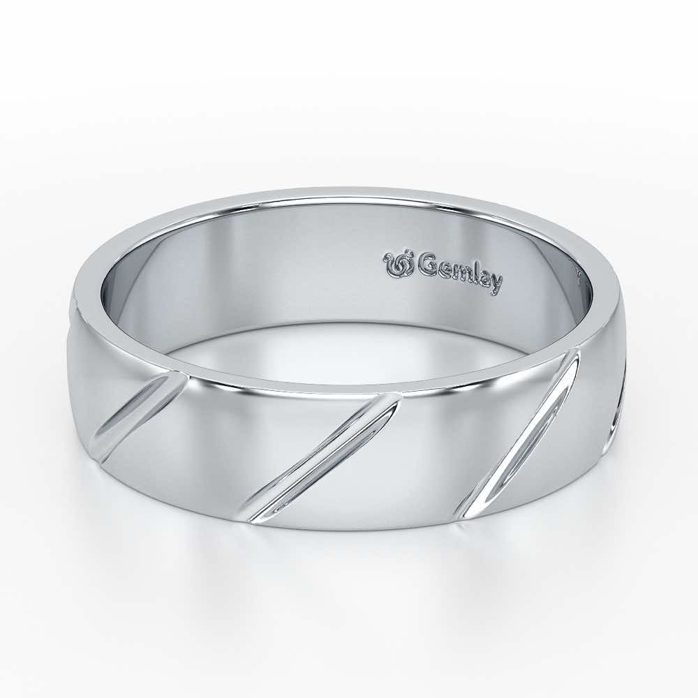 Onyx Silver Band For Men - White Gold - Image 3