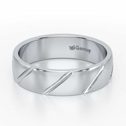 Onyx Silver Band For Men - White Gold - Image 3