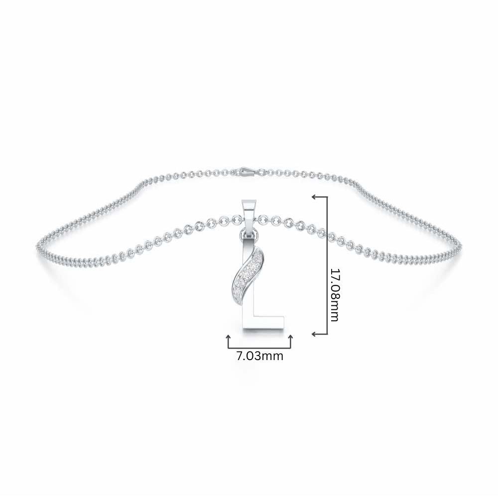 L-Spark Silver Pendant - White Gold - Image 4