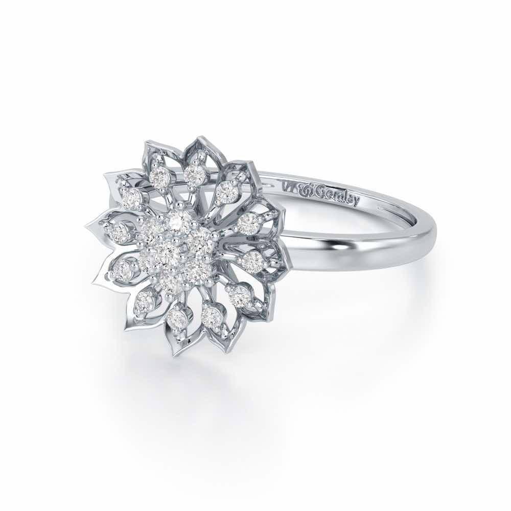 Earl Flora Silver Ring - White Gold - Image 3