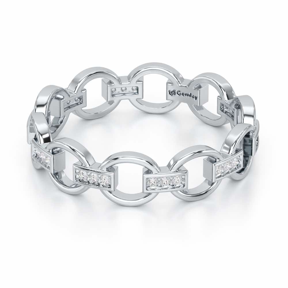 Bound Glow Silver Ring - White Gold - Image 3