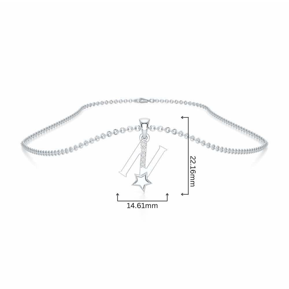 N-Glint Silver Pendant - White Gold - Image 4