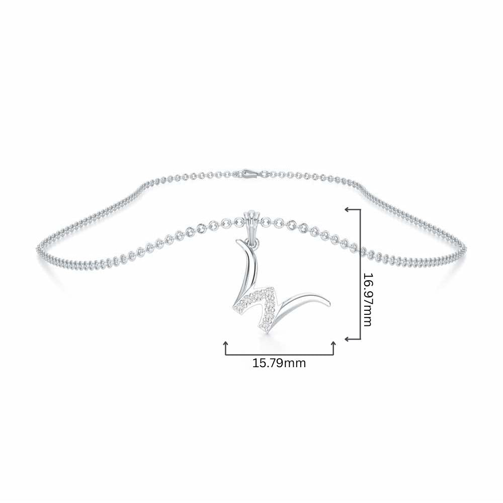 W-Luke Silver Pendant - White Gold - Image 4