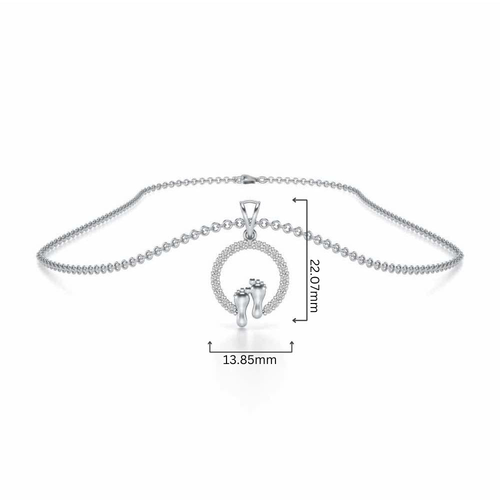 Tinsel Feet Silver Pendant - White Gold - Image 4