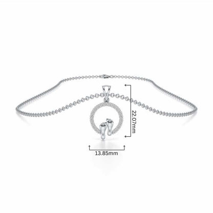 Tinsel Feet Silver Pendant - White Gold - Image 4