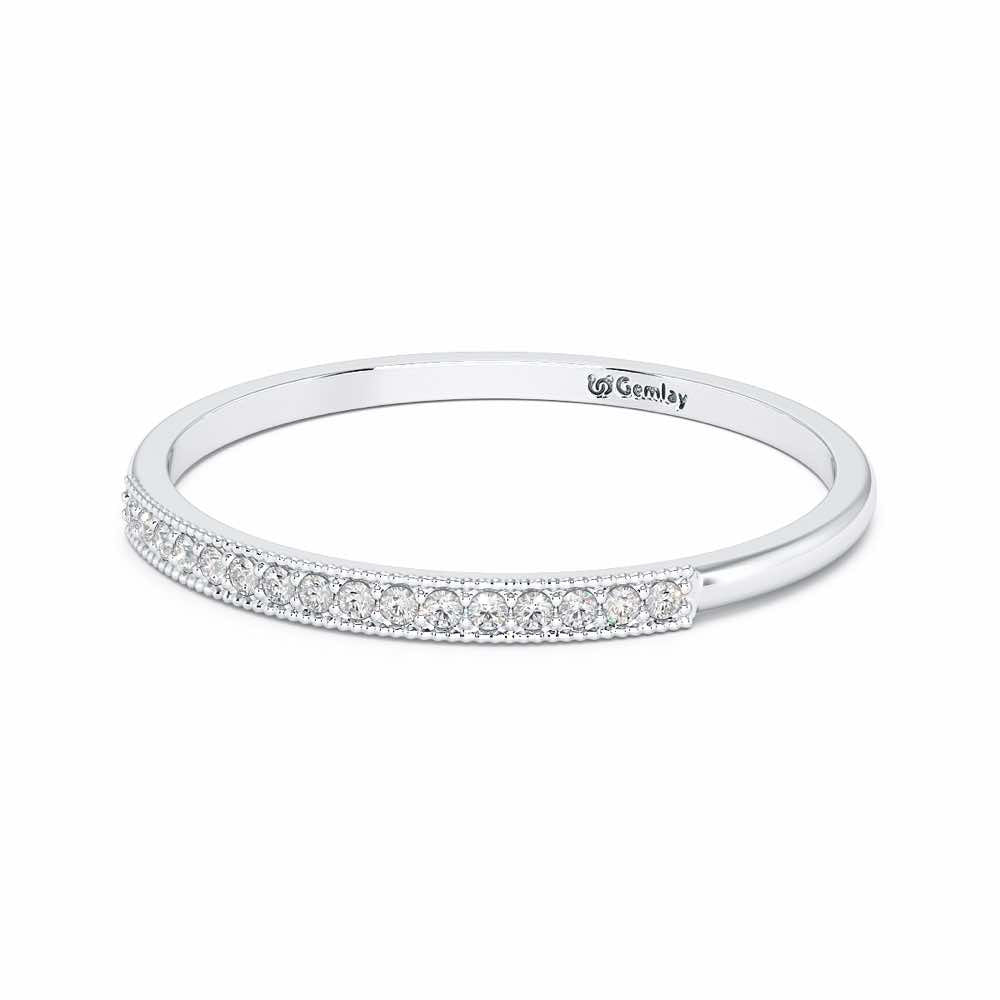 Royal Gleam Stackable Silver Ring - White Gold - Image 3