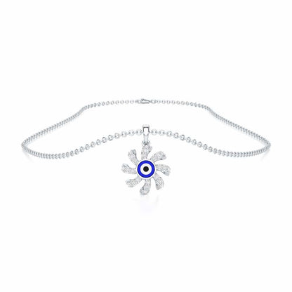 Enchanted Eye Silver Pendant - White Gold - Image 3