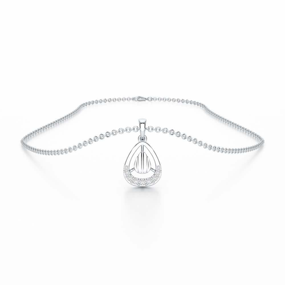 Starlight Charm Silver Pendant - White Gold - Image 3