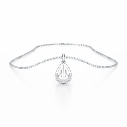 Starlight Charm Silver Pendant - White Gold - Image 3