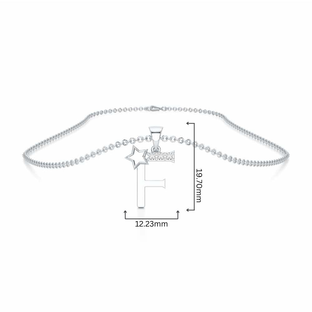 F-Glint Silver Pendant - White Gold - Image 4