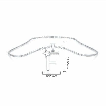 F-Glint Silver Pendant - White Gold - Image 4