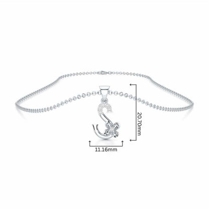 S-Glint Silver Pendant - White Gold - Image 4
