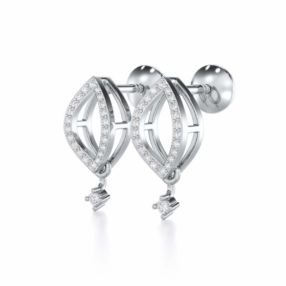 Ocean Serenity Silver Earrings - White Gold - Image 3