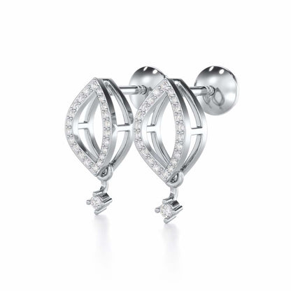 Ocean Serenity Silver Earrings - White Gold - Image 3