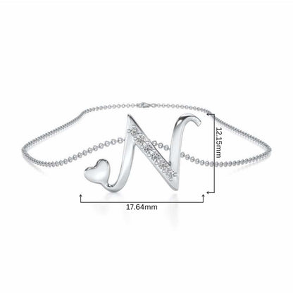 Lovely N Silver Pendant - White Gold - Image 4