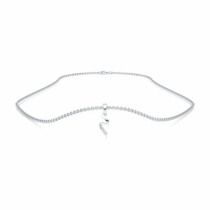 Tilde Silver Pendant - White Gold - Image 3