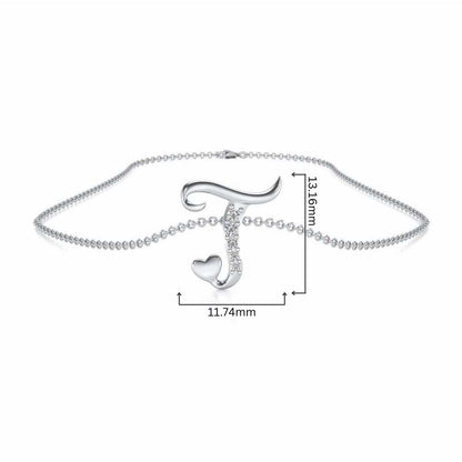 Lovely T Silver Pendant - White Gold - Image 4