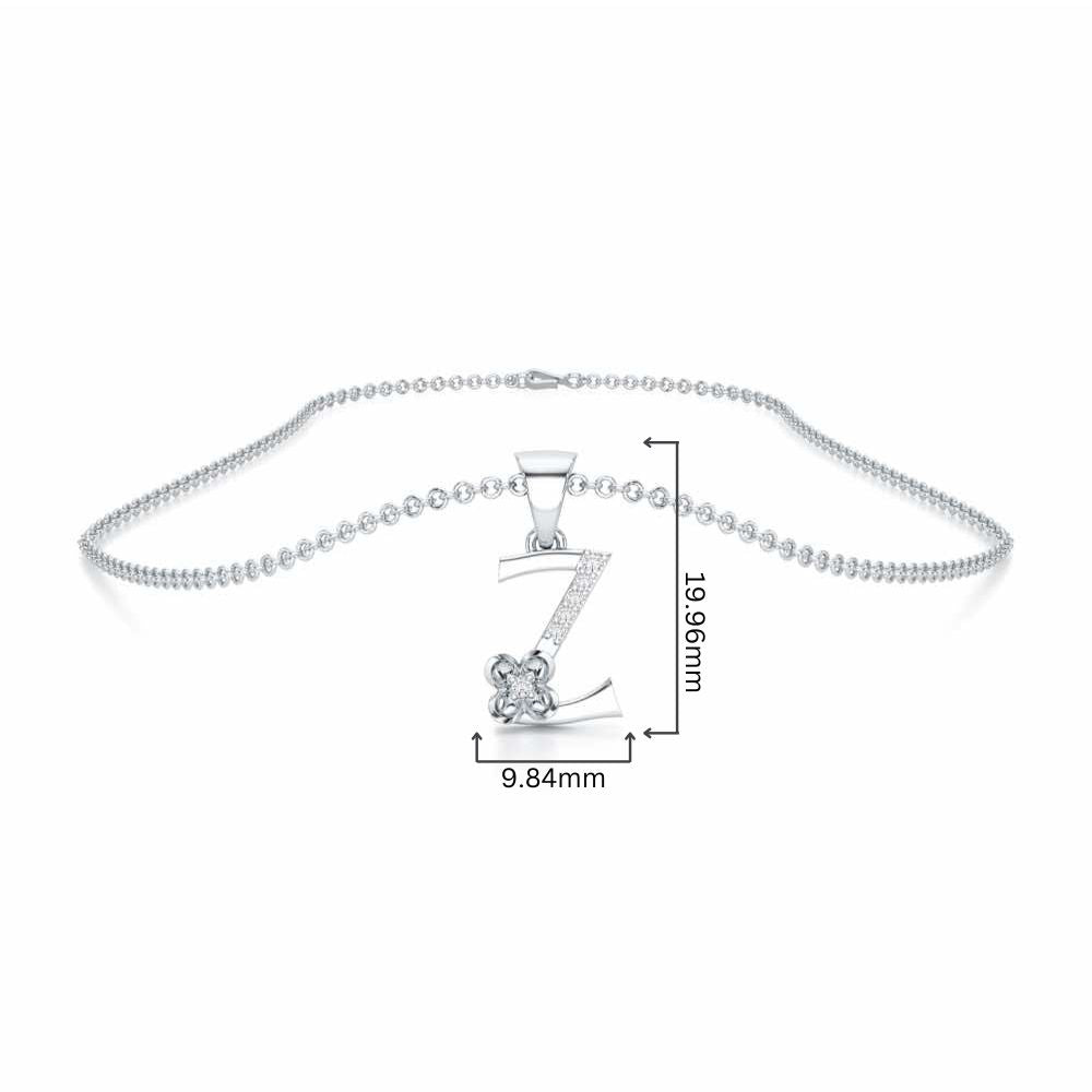 Z-Glint Silver Pendant - White Gold - Image 4