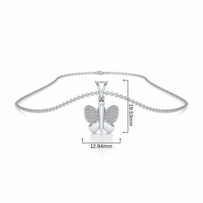 Butterfly Silver Pendant - White Gold - Image 4