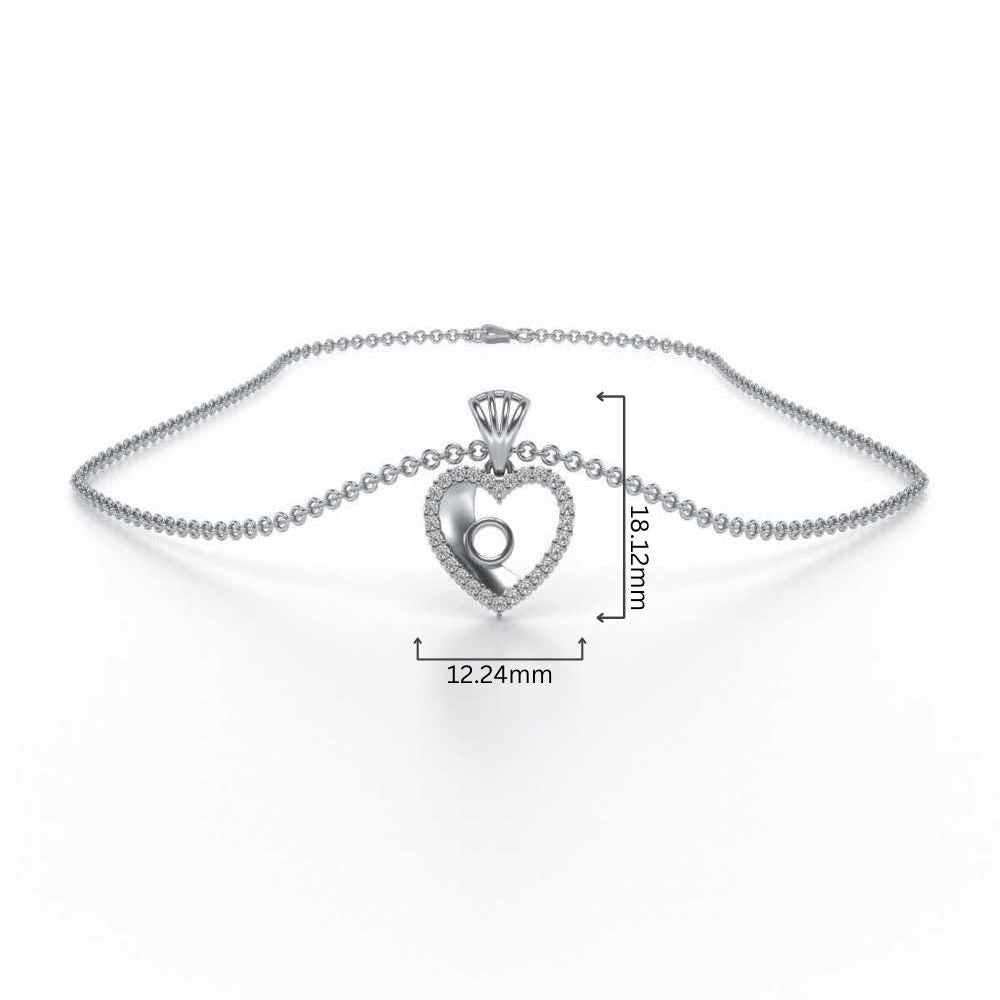 Whole Heart Silver Pendant - White Gold - Image 4
