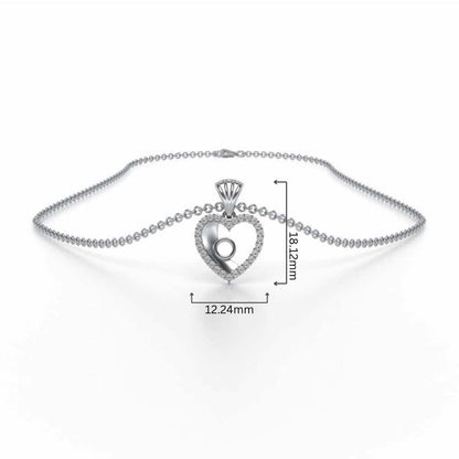 Whole Heart Silver Pendant - White Gold - Image 4