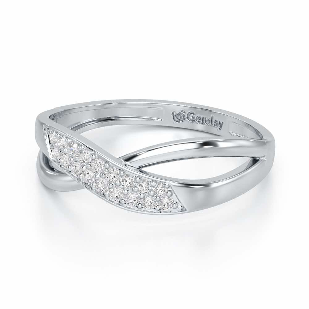 Dawn Twist Silver Ring - White Gold - Image 3