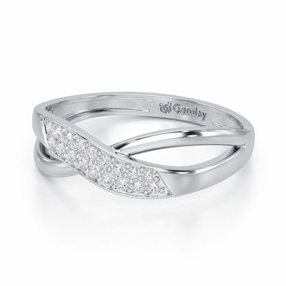 Dawn Twist Silver Ring - White Gold - Image 3