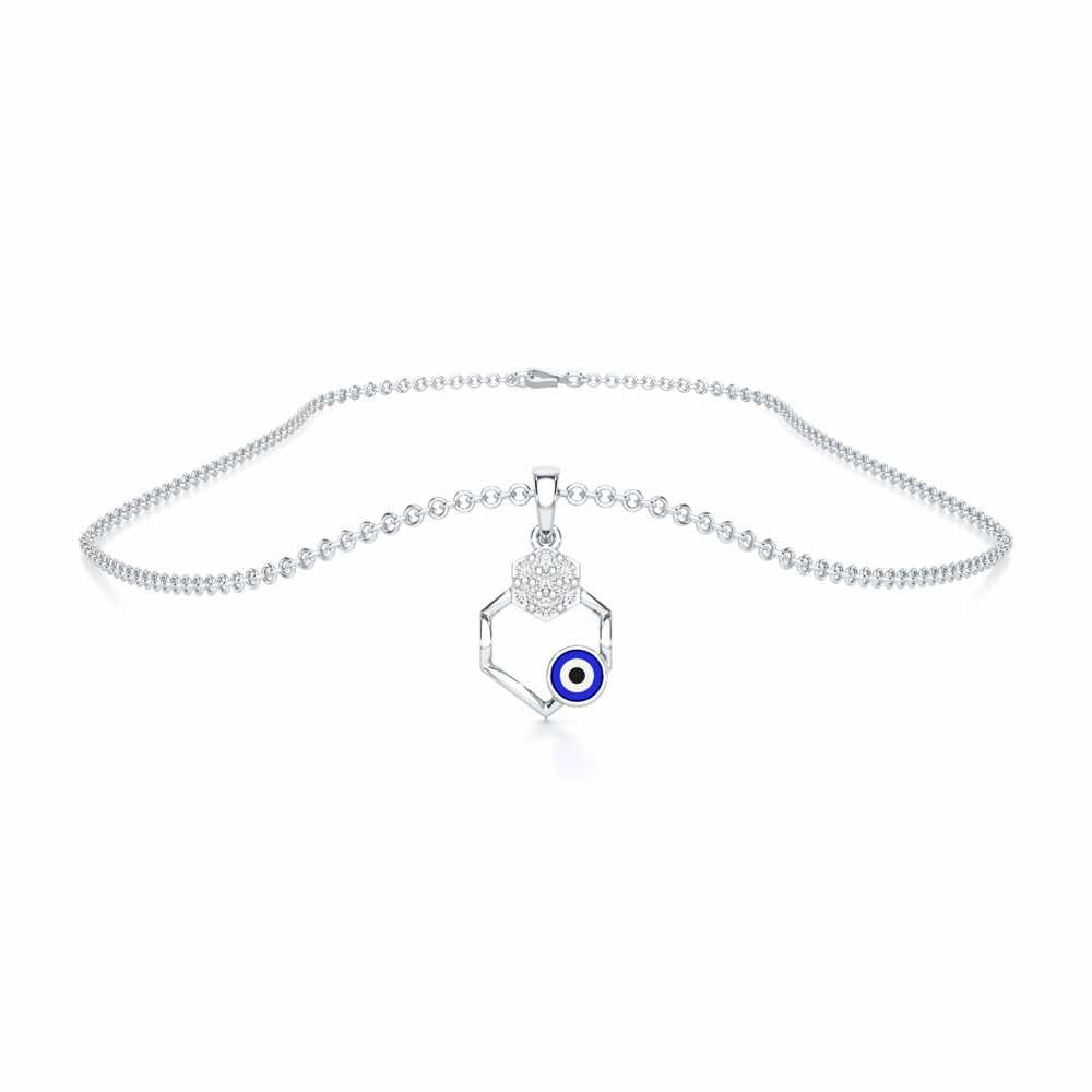 Seeing Shield Silver Pendant - White Gold - Image 3