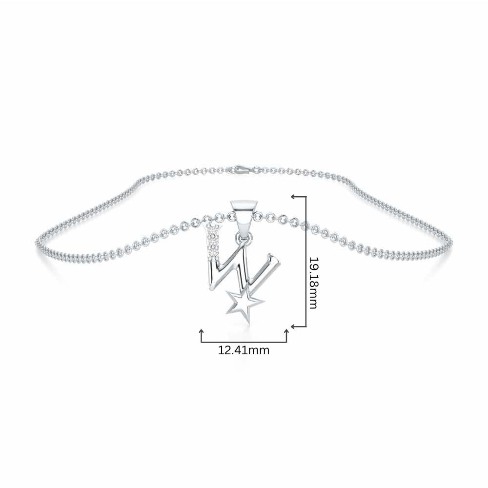 W-Glint Silver Pendant - White Gold - Image 4