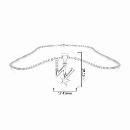W-Glint Silver Pendant - White Gold - Image 4