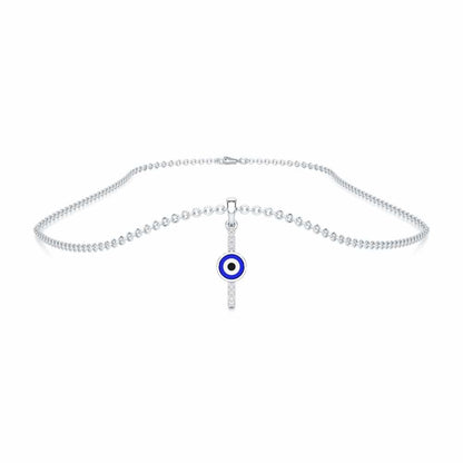 Warding Gaze Silver Pendant - White Gold - Image 3