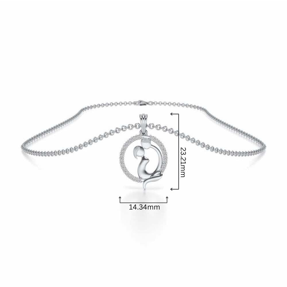 Out-Of-Love Silver Pendant - White Gold - Image 4