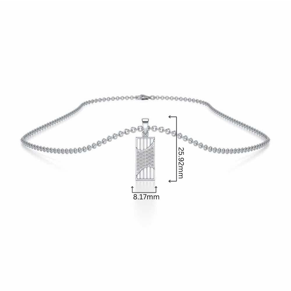 Indu Silver Pendant - White Gold - Image 4