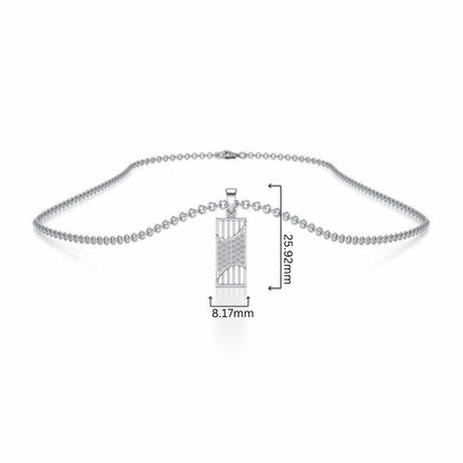 Indu Silver Pendant - White Gold - Image 4