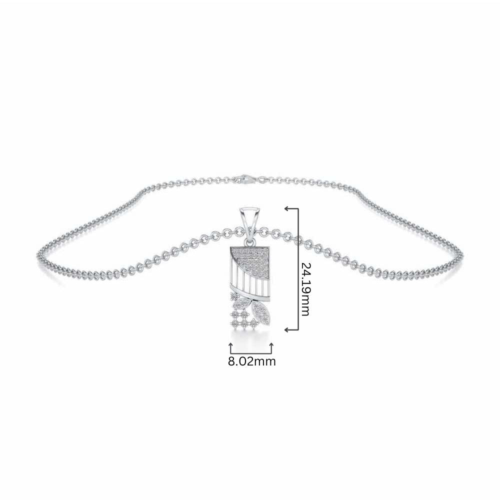 Baruna Silver Pendant - White Gold - Image 4