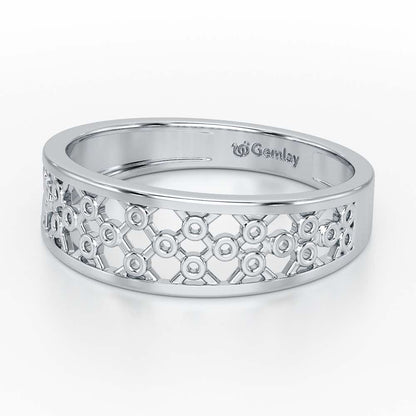 Mesh Aria Silver Ring for Women - White Gold - Image 3