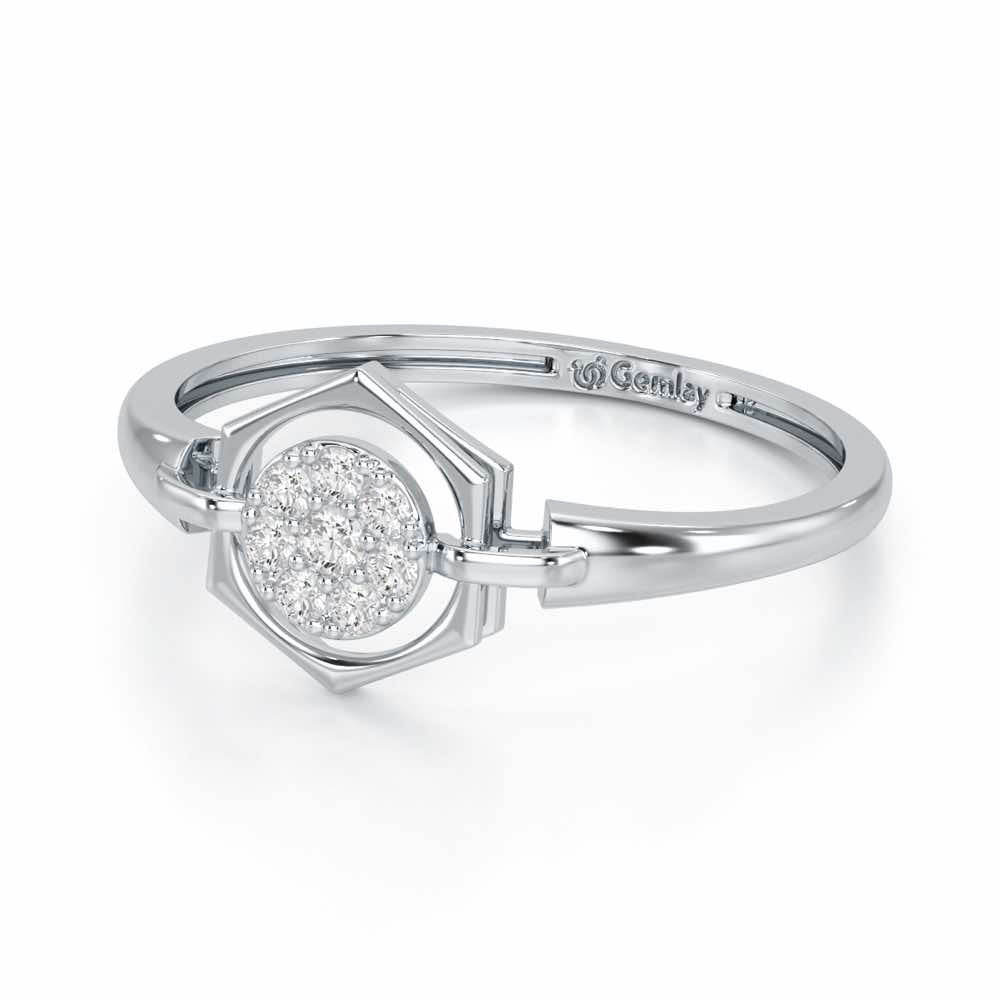 Shanya Shine Silver Ring - White Gold - Image 3