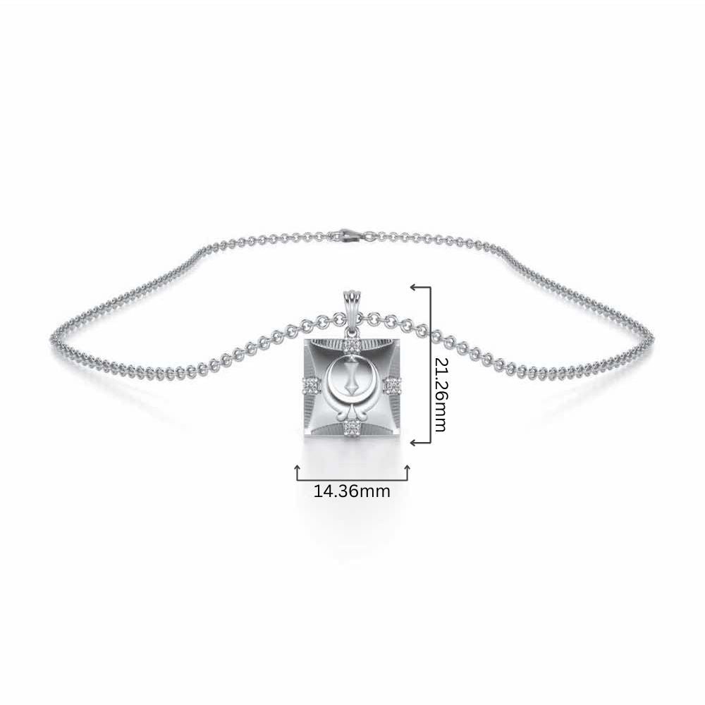 Khalsa Silver Pendant - White Gold - Image 4