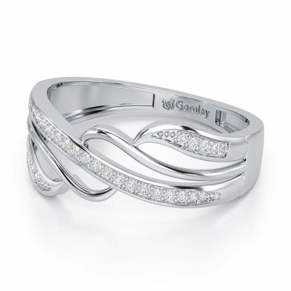 Luminis Wave Silver Ring - White Gold - Image 3