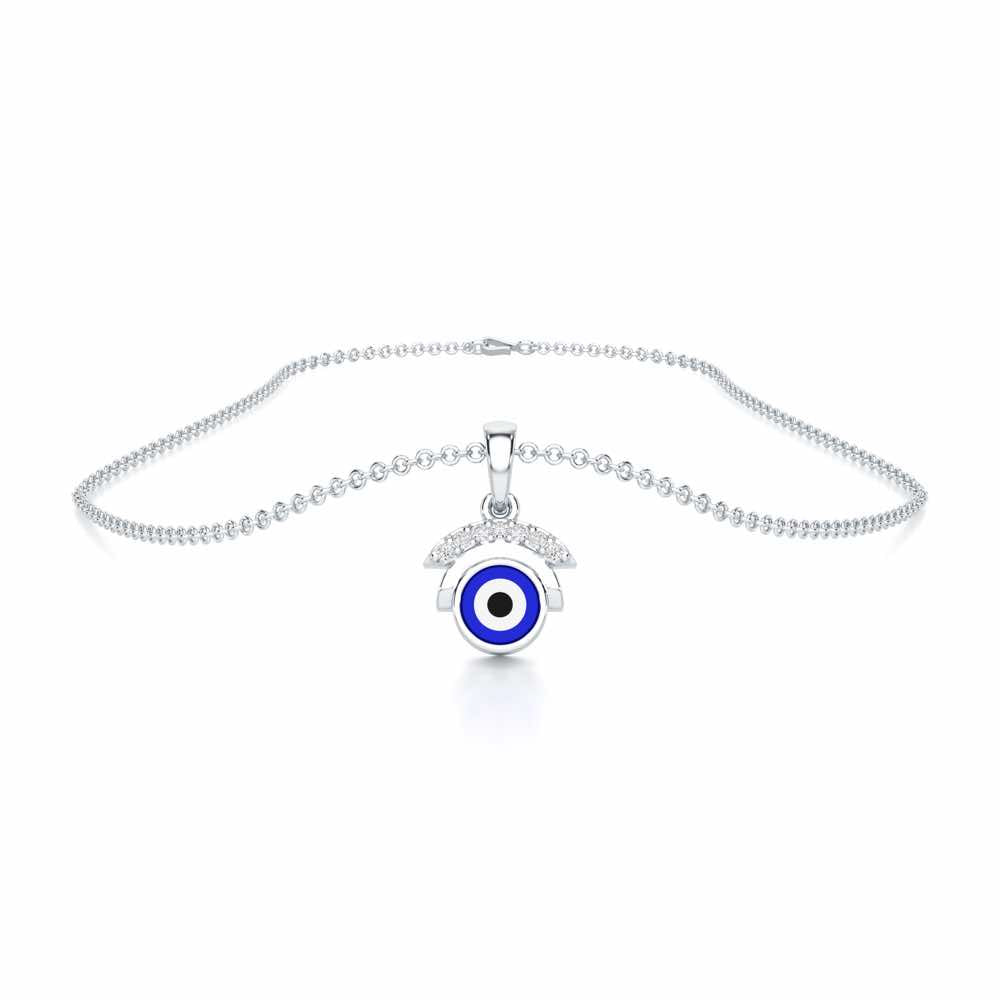 Omni Eye Silver Pendant - White Gold - Image 3