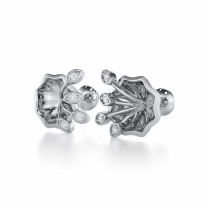 Vibrant Twigs Silver Earrings - White Gold - Image 3