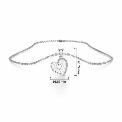Heartly Mesh Silver Pendant - White Gold - Image 4