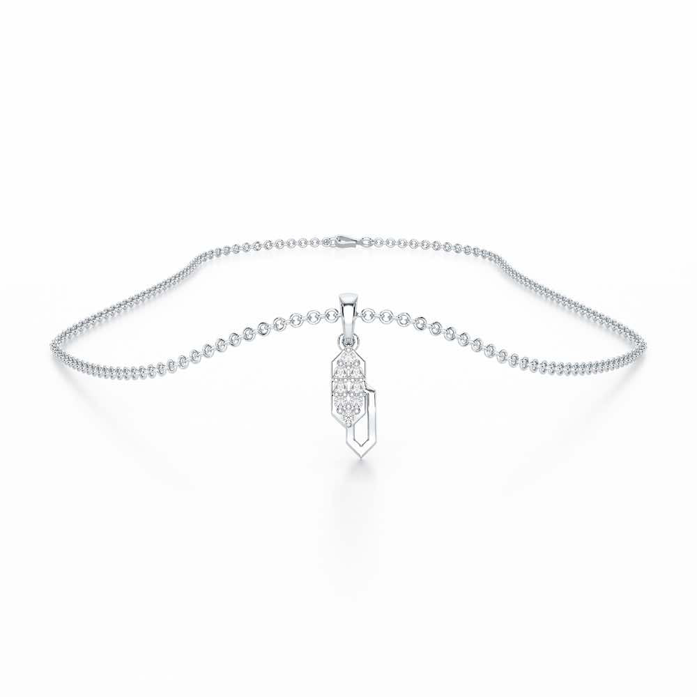 Moonbeam Glow Silver Pendant - White Gold - Image 3
